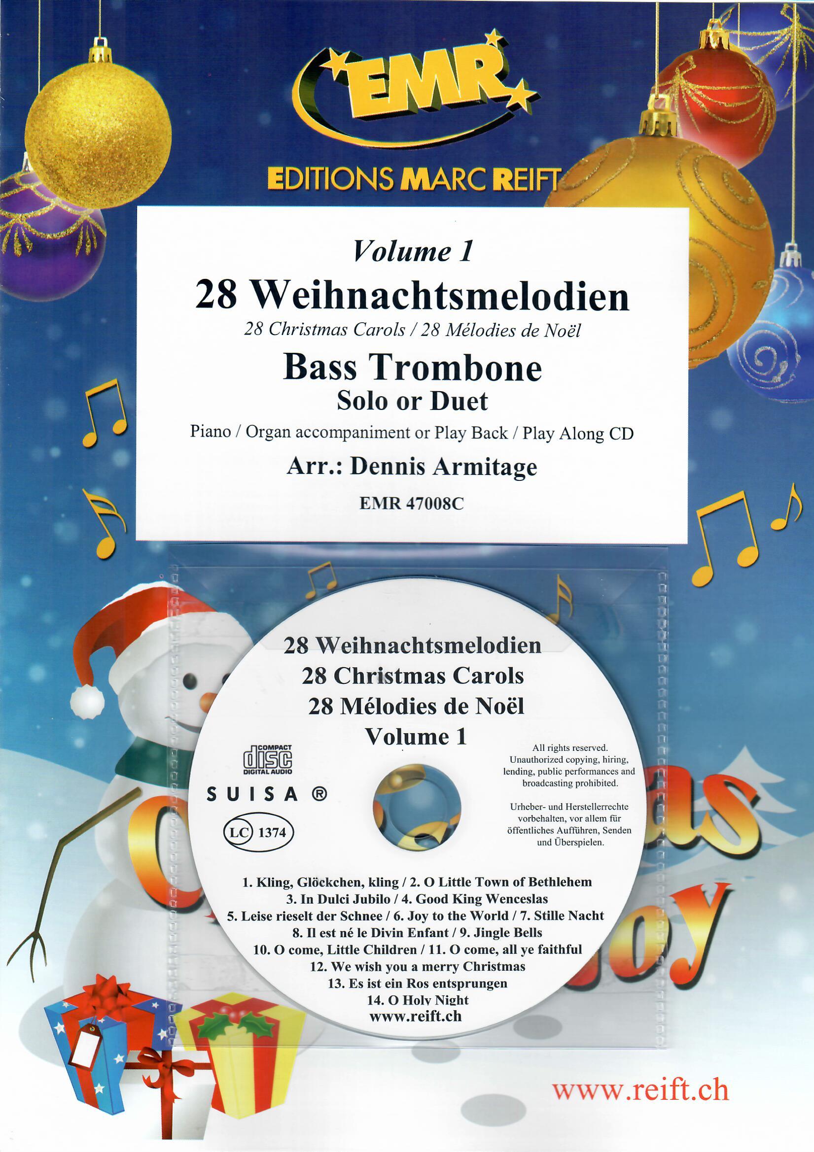 28 WEIHNACHTSMELODIEN VOL. 1, EMR Bass Trombone Duets