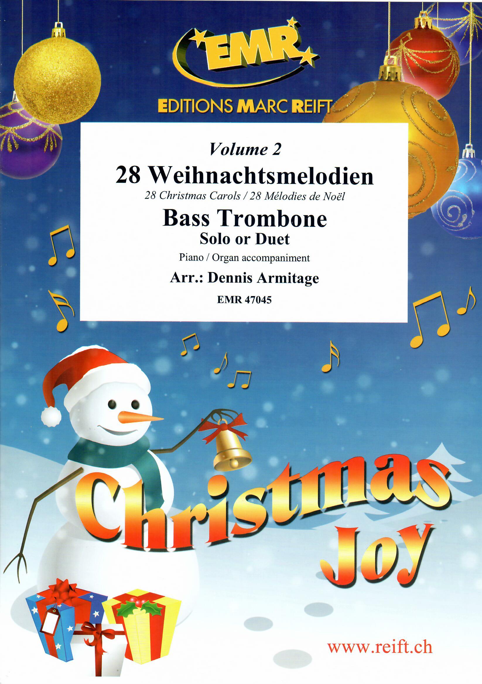28 WEIHNACHTSMELODIEN VOL. 2, EMR Bass Trombone Duets