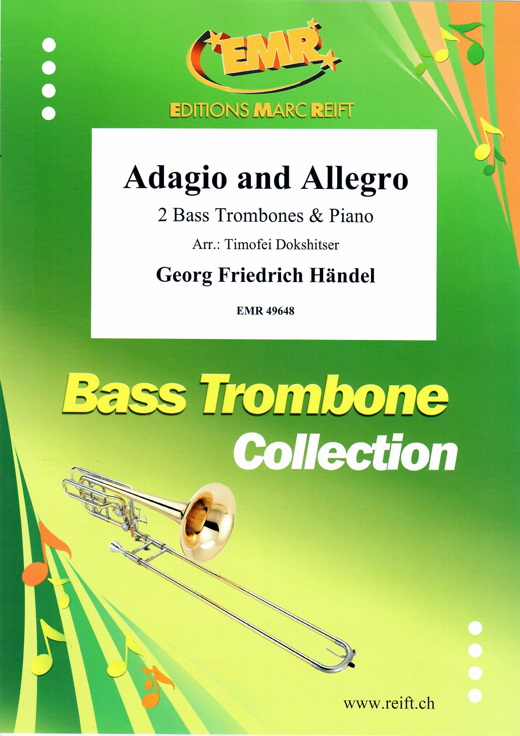 ADAGIO AND ALLEGRO - Bass Trombone & Piano, EMR Bass Trombone Duets