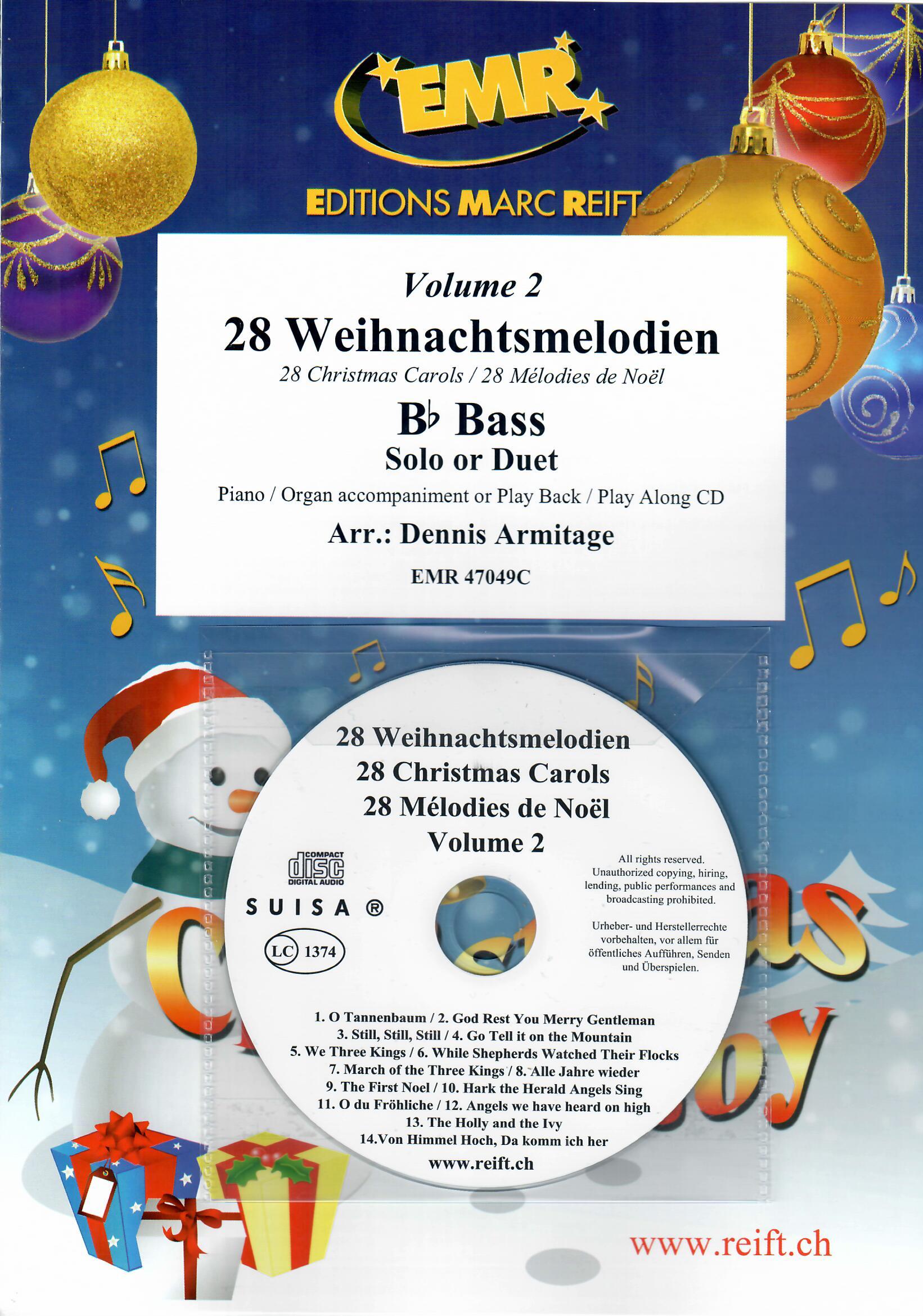 28 WEIHNACHTSMELODIEN VOL. 2, EMR Bb Bass Duets