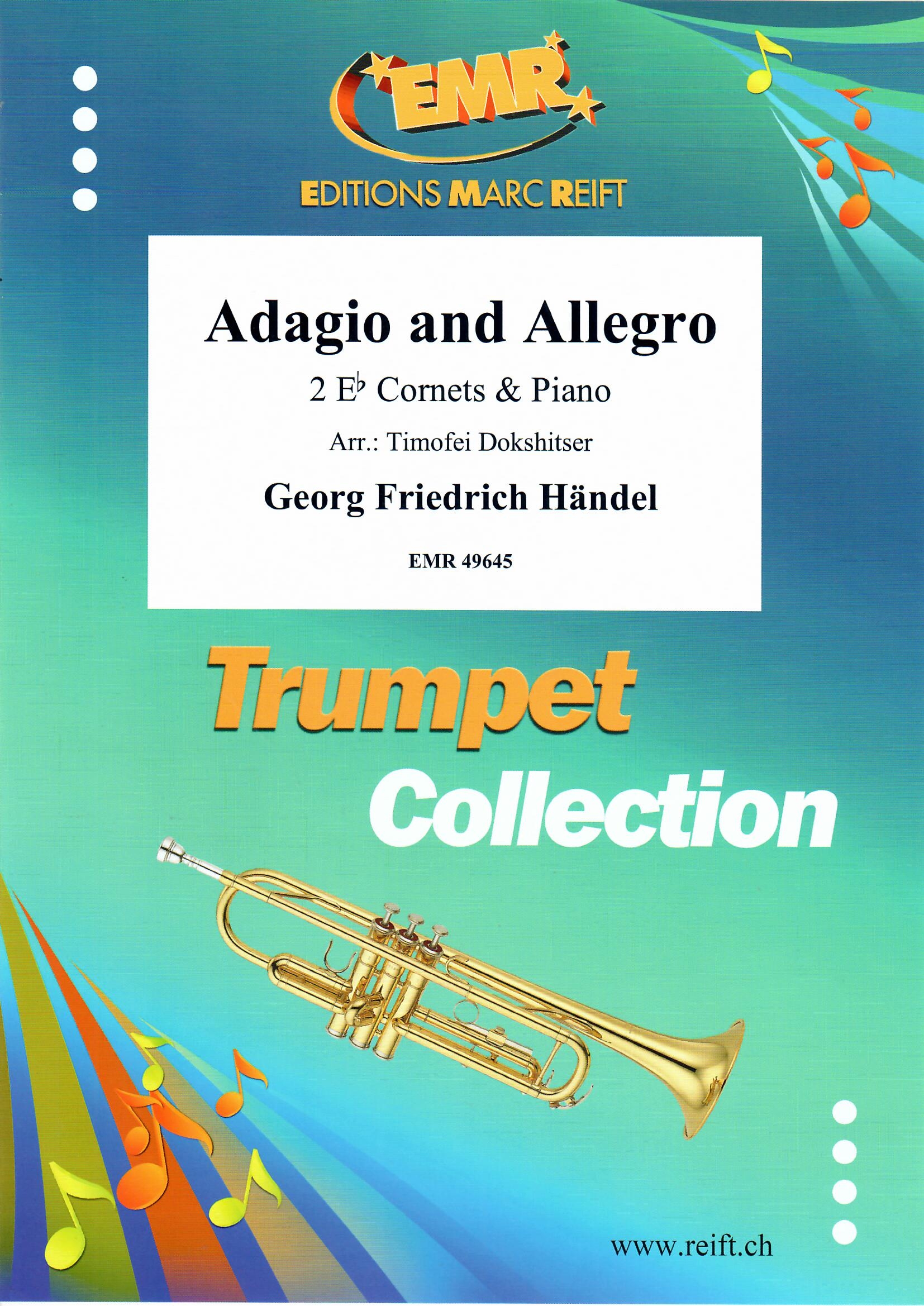 ADAGIO AND ALLEGRO - Eb.Soprano Duet & Piano, EMR Eb.Soprano Cornet Duets