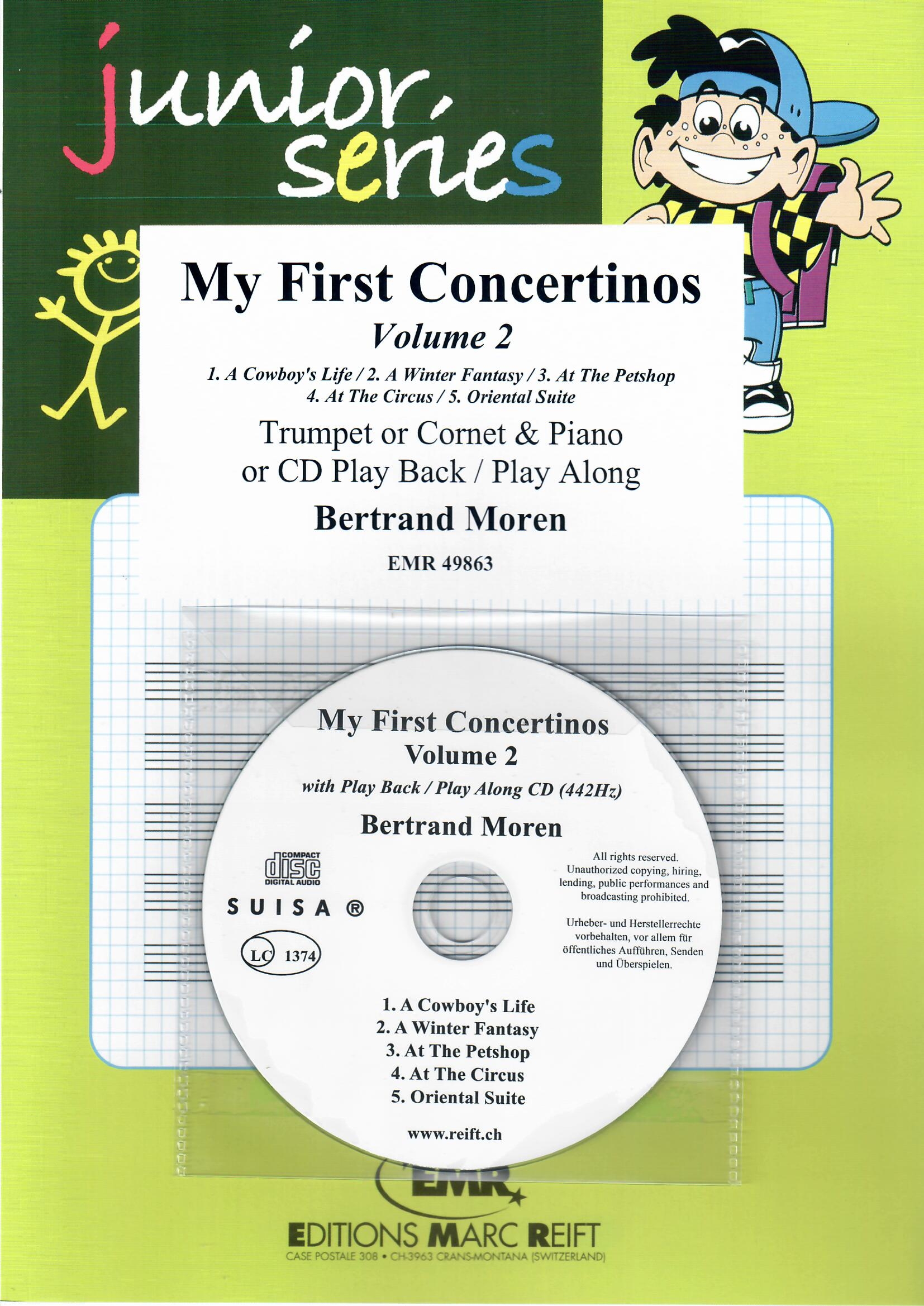 MY FIRST CONCERTINOS VOLUME 2 - Cornet & CD, BOOKS with CD Accomp., SOLOS - B♭. Cornet/Trumpet with Piano