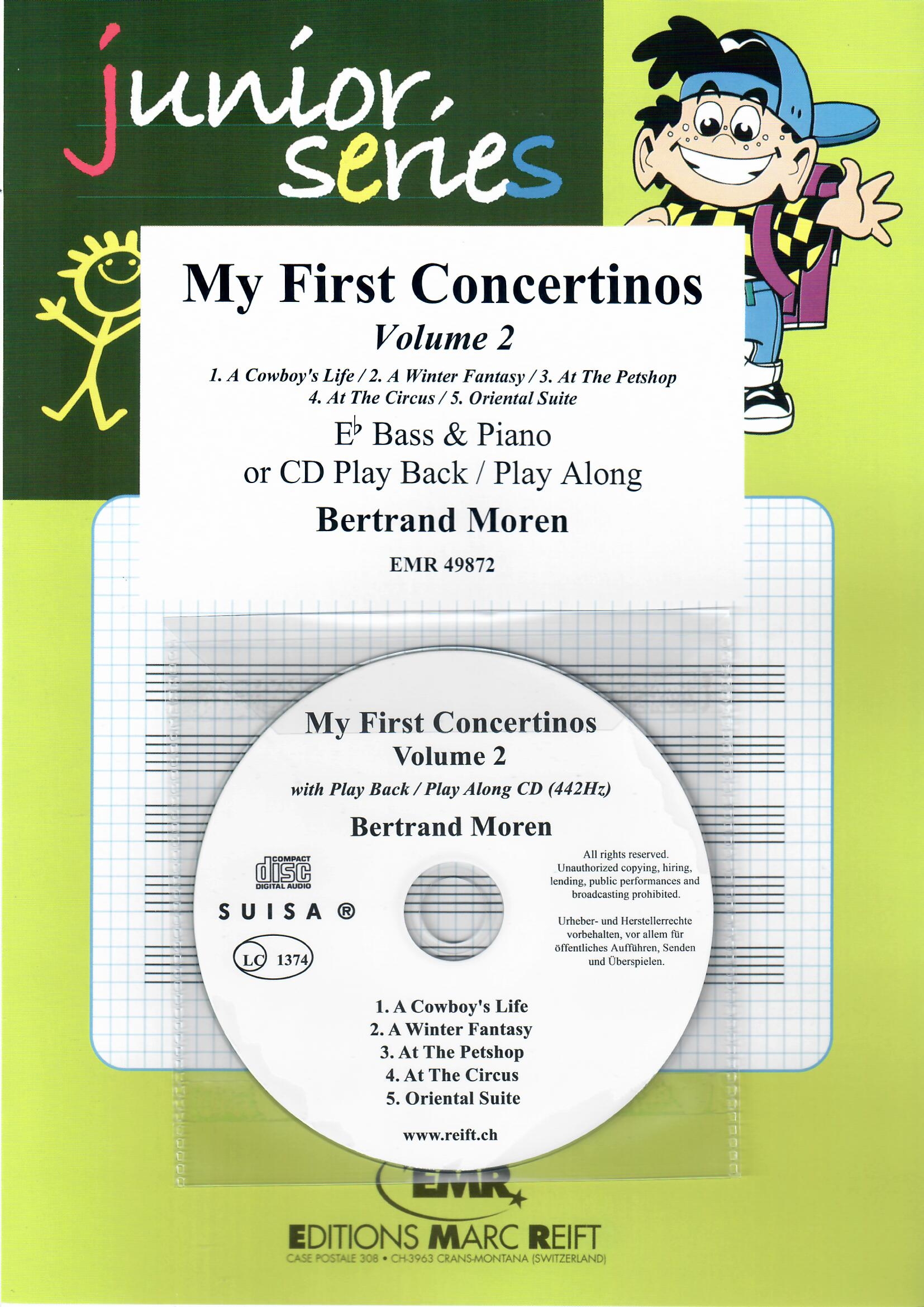 MY FIRST CONCERTINOS VOLUME 2 - Eb.Bass & CD, BOOKS with CD Accomp., SOLOS - E♭. Bass