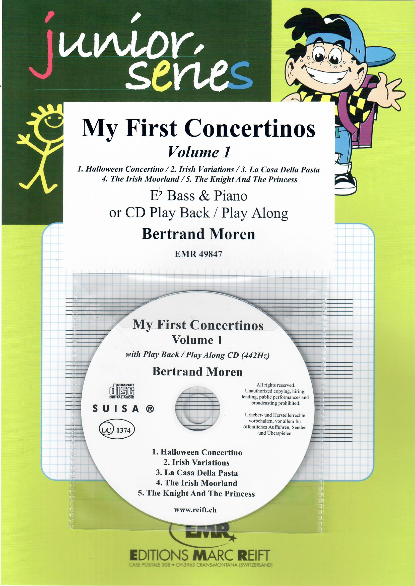 MY FIRST CONCERTINOS VOLUME 1  - Eb.Bass & Piano, BOOKS with CD Accomp., SOLOS - E♭. Bass
