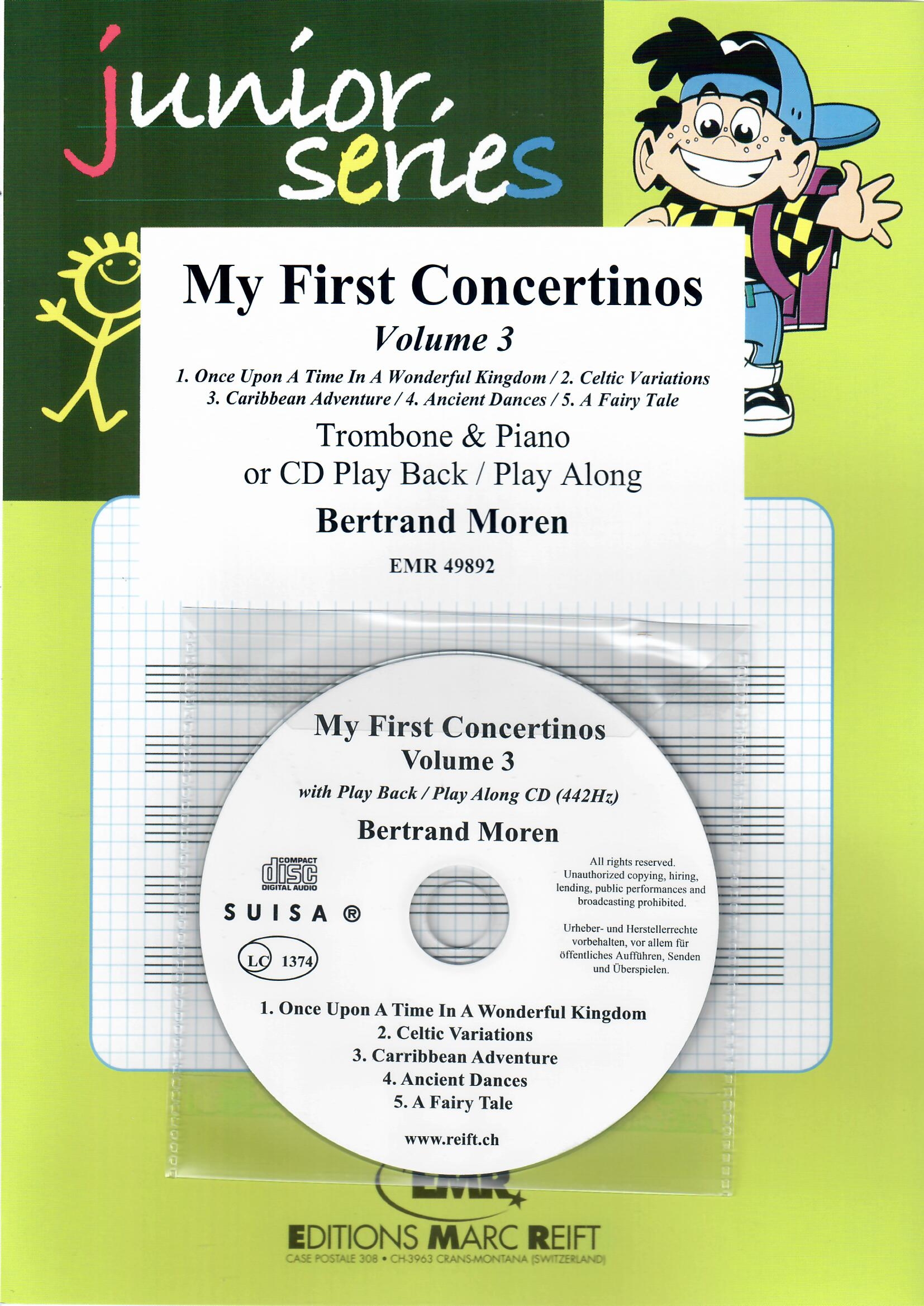 MY FIRST CONCERTINOS VOLUME 3 - Trombone & CD, BOOKS with CD Accomp., SOLOS - Trombone