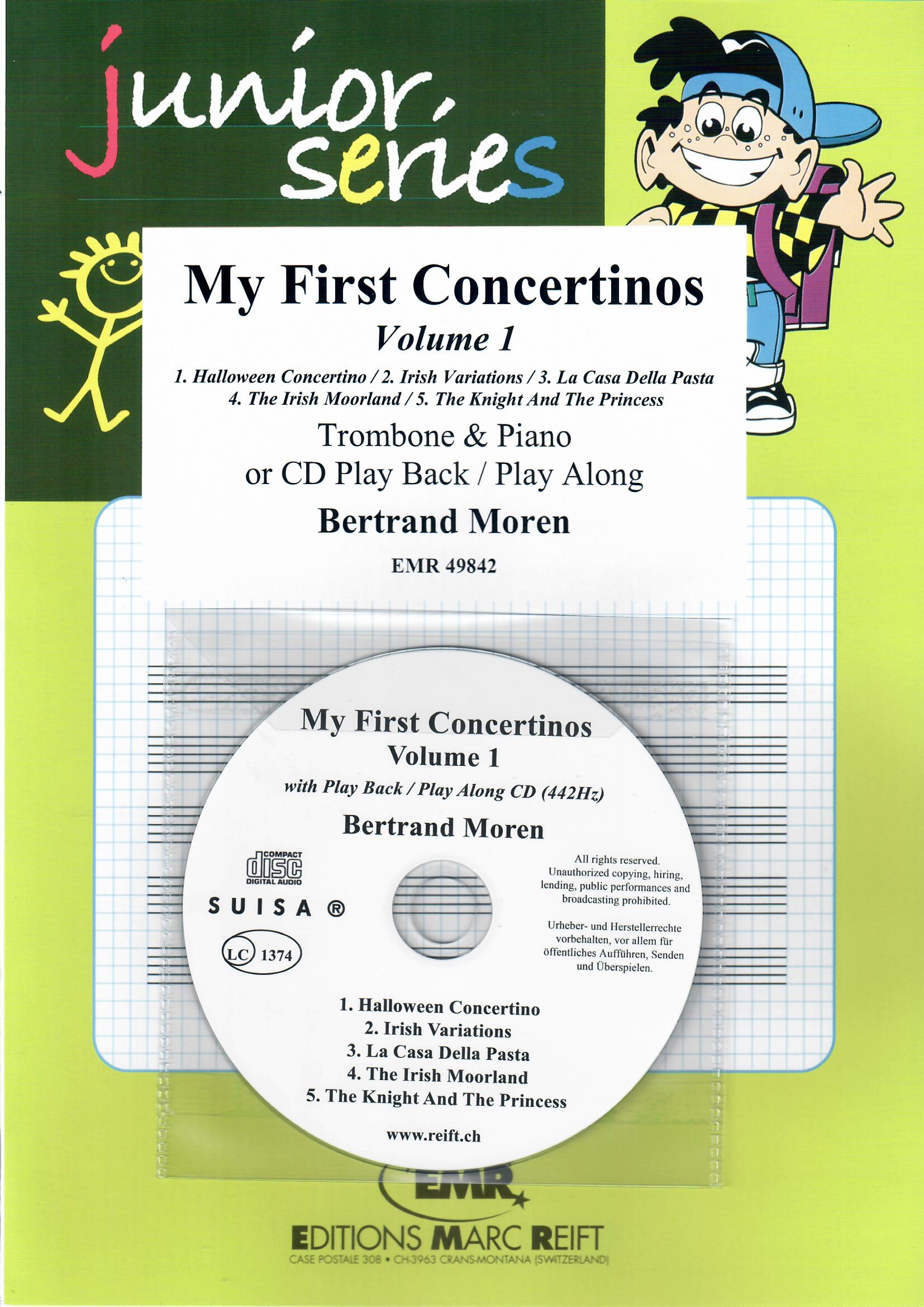 MY FIRST CONCERTINOS VOLUME 1 - Trombone & Piano, BOOKS with CD Accomp., SOLOS - Trombone