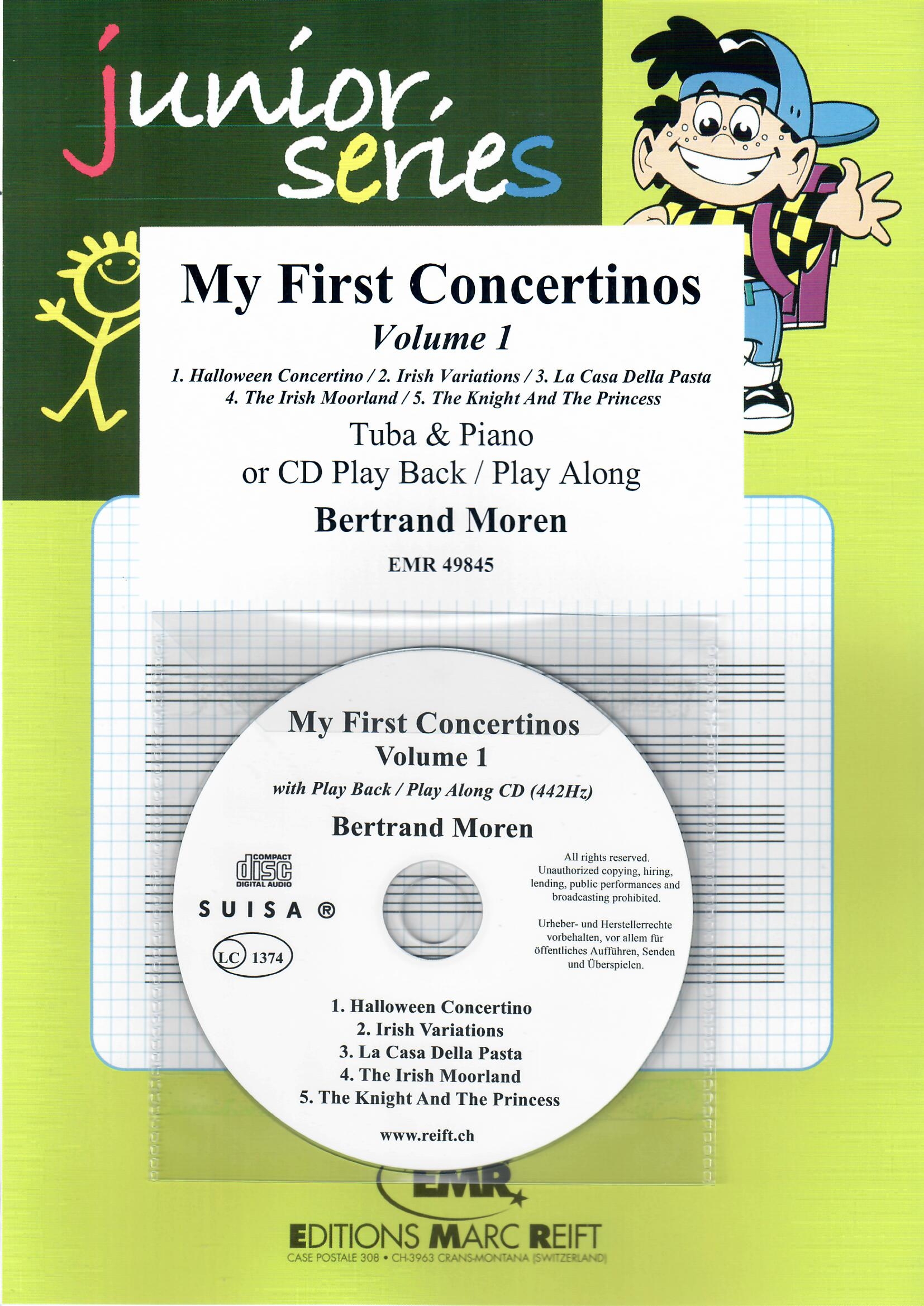 MY FIRST CONCERTINOS VOLUME 1 - Tuba & Piano, BOOKS with CD Accomp., SOLOS - E♭. Bass
