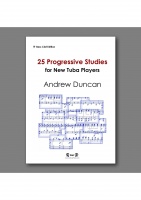 25 PROGRESSIVE STUDIES FOR NEW TUBA PLAYERS - Bass Clef, NEW & RECENT Publications, Tuba Study Books