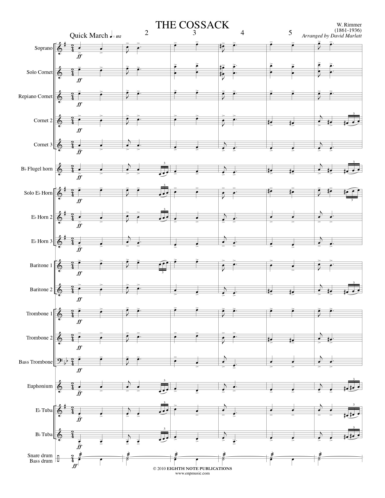 THE COSSACK - Parts & Score, LIGHT CONCERT MUSIC