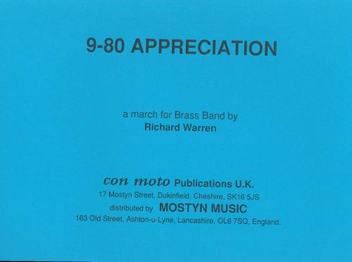 9-80 APPRECIATION,BRASS BAND, ROAD MARCH - Score only, MARCHES