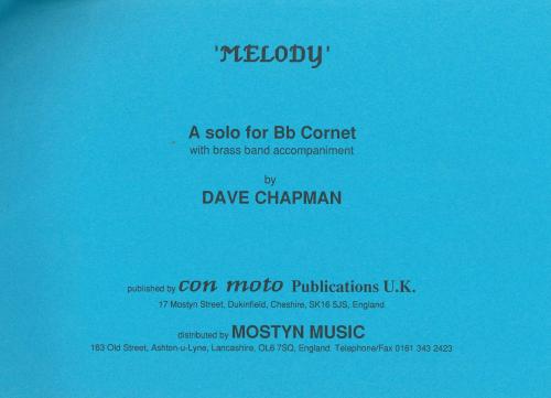 MELODY, BB CORNET SOLO WITH BRASS BAND - Score only, Con Moto Brass