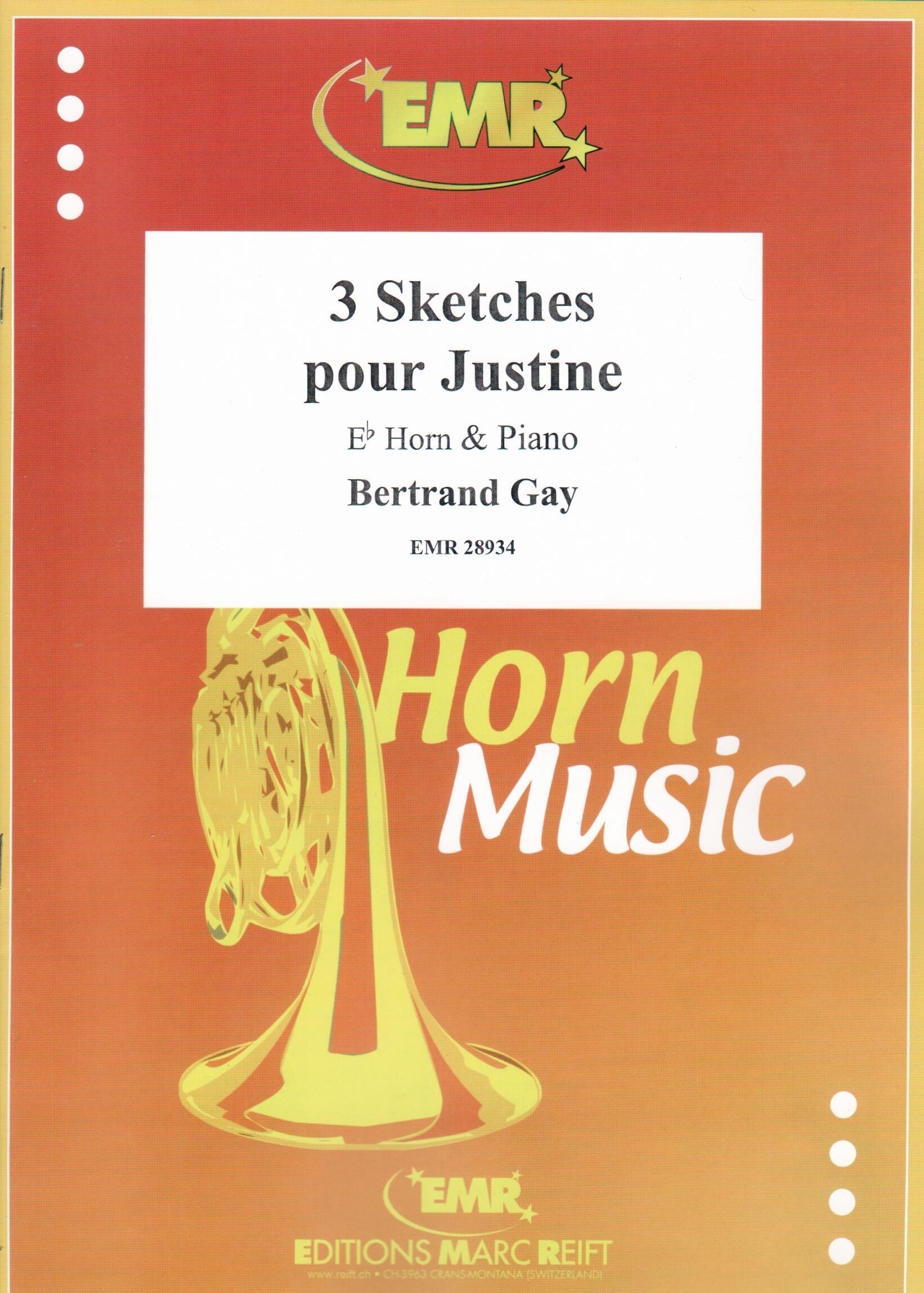 3 SKETCHES POUR JUSTINE, SOLOS for E♭. Horn