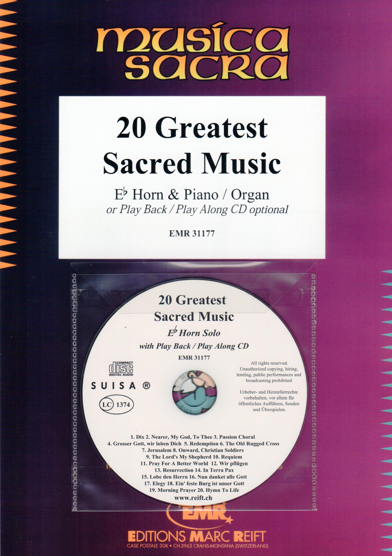 20 GREATEST SACRED MUSIC, SOLOS for E♭. Horn