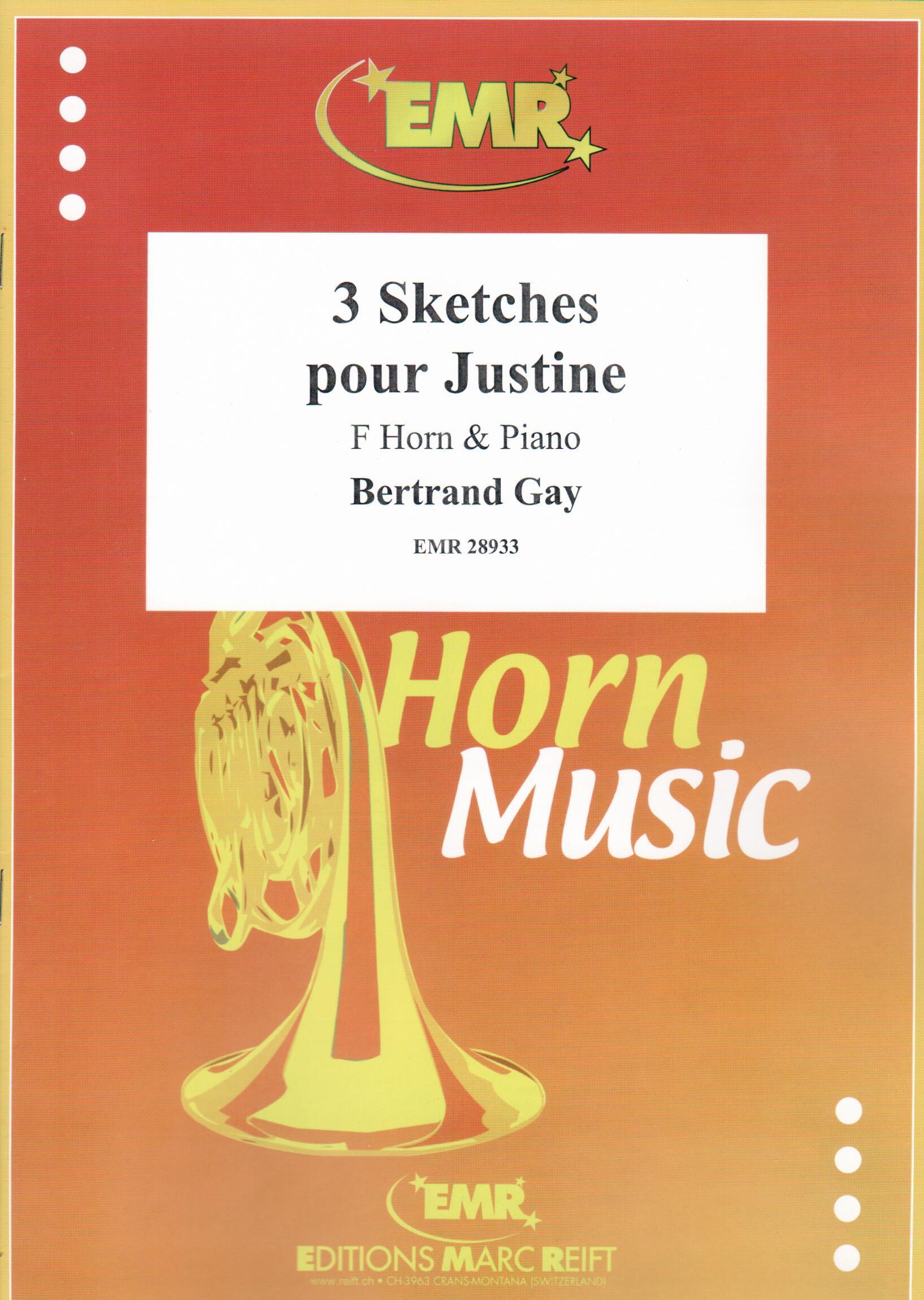 3 SKETCHES POUR JUSTINE, SOLOS for Horn in F