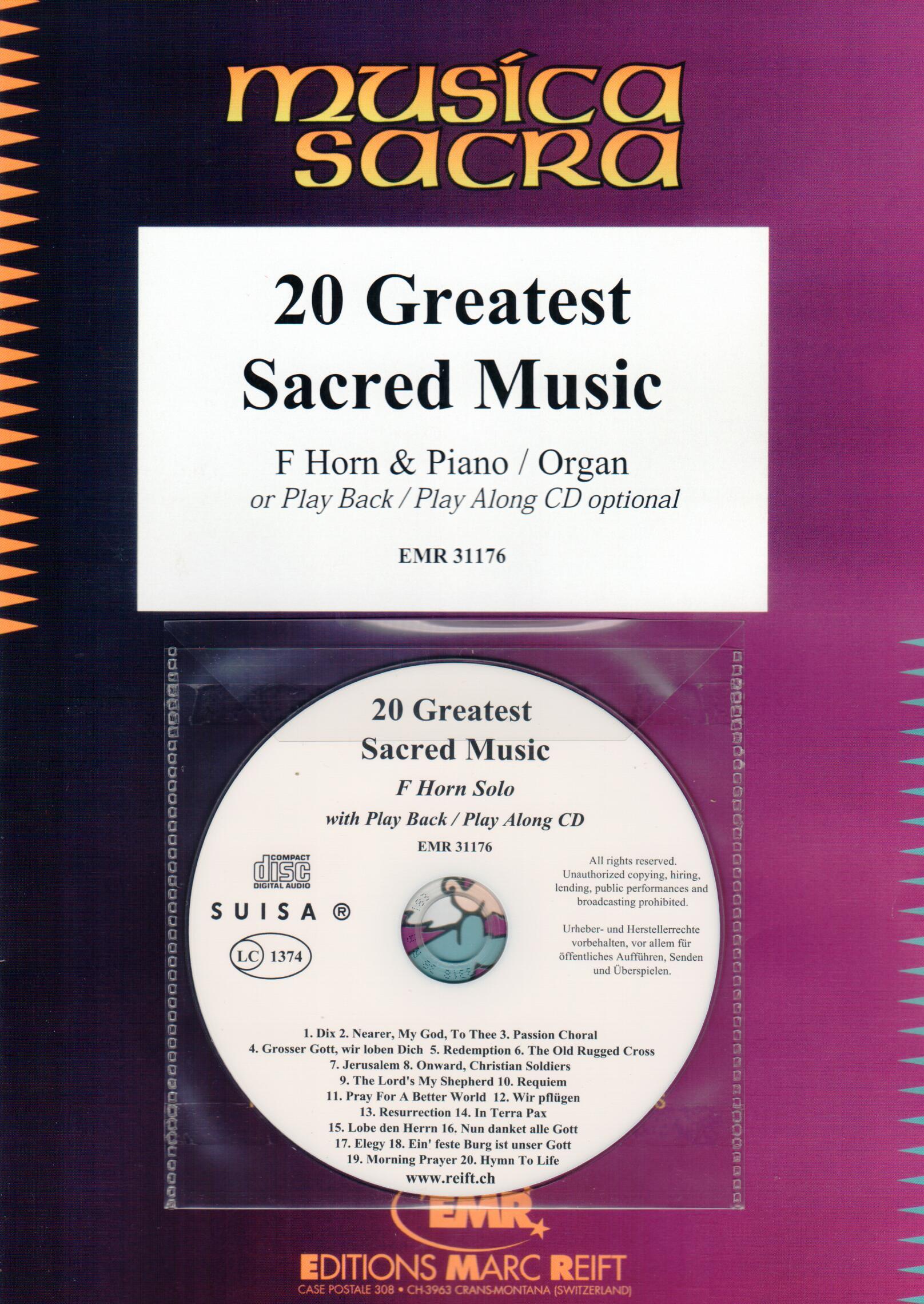 20 GREATEST SACRED MUSIC, SOLOS for Horn in F