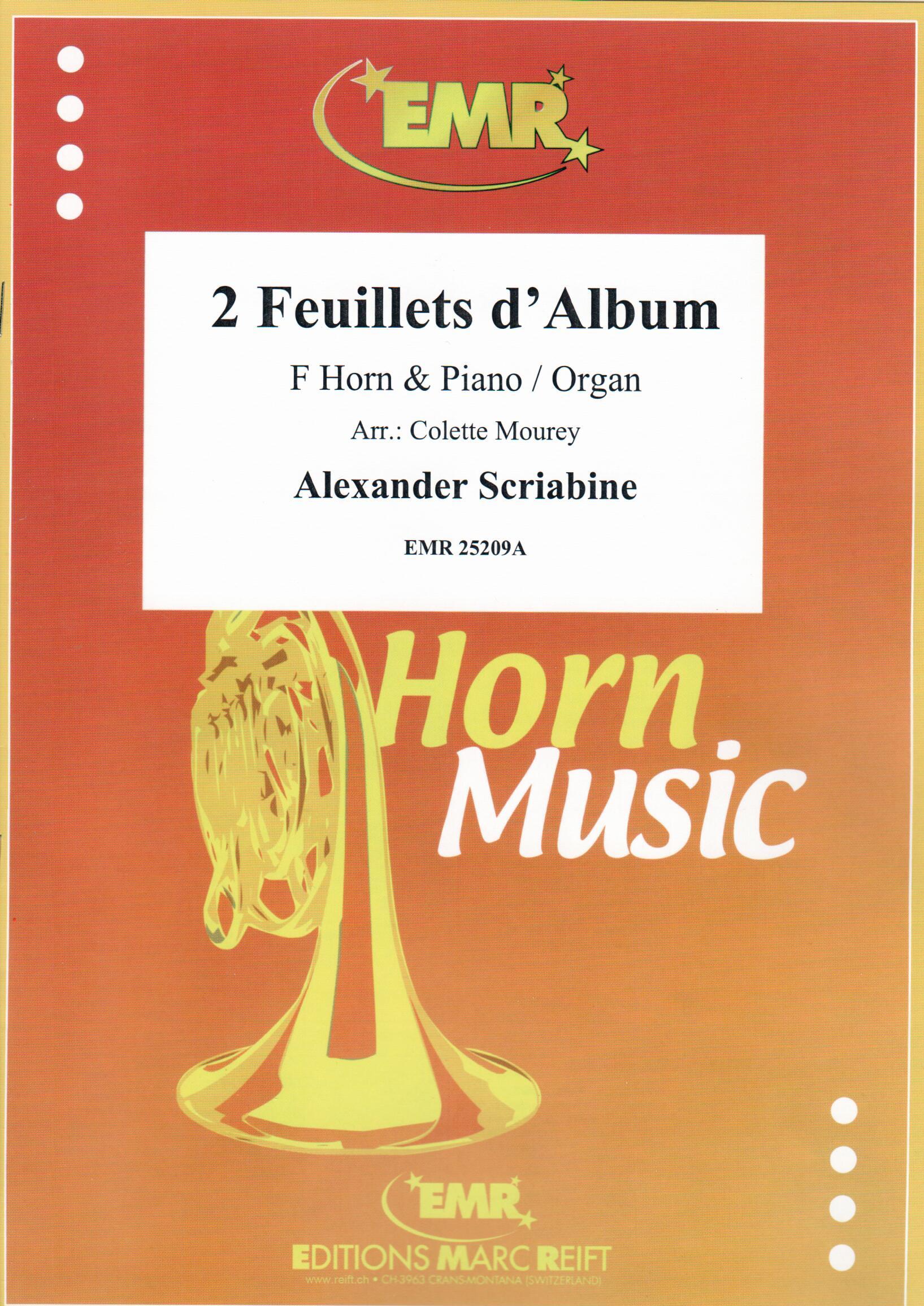 2 FEUILLETS D'ALBUM, SOLOS for Horn in F