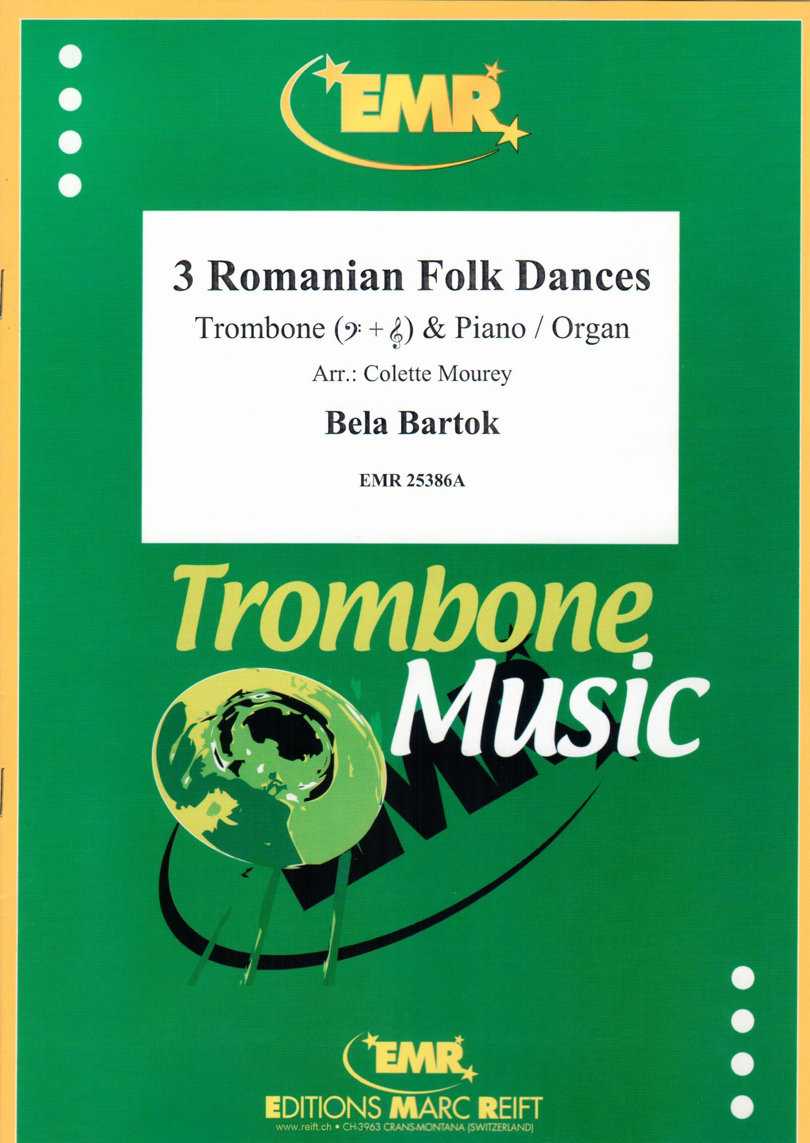 3 ROMANIAN FOLK DANCES, SOLOS - Trombone