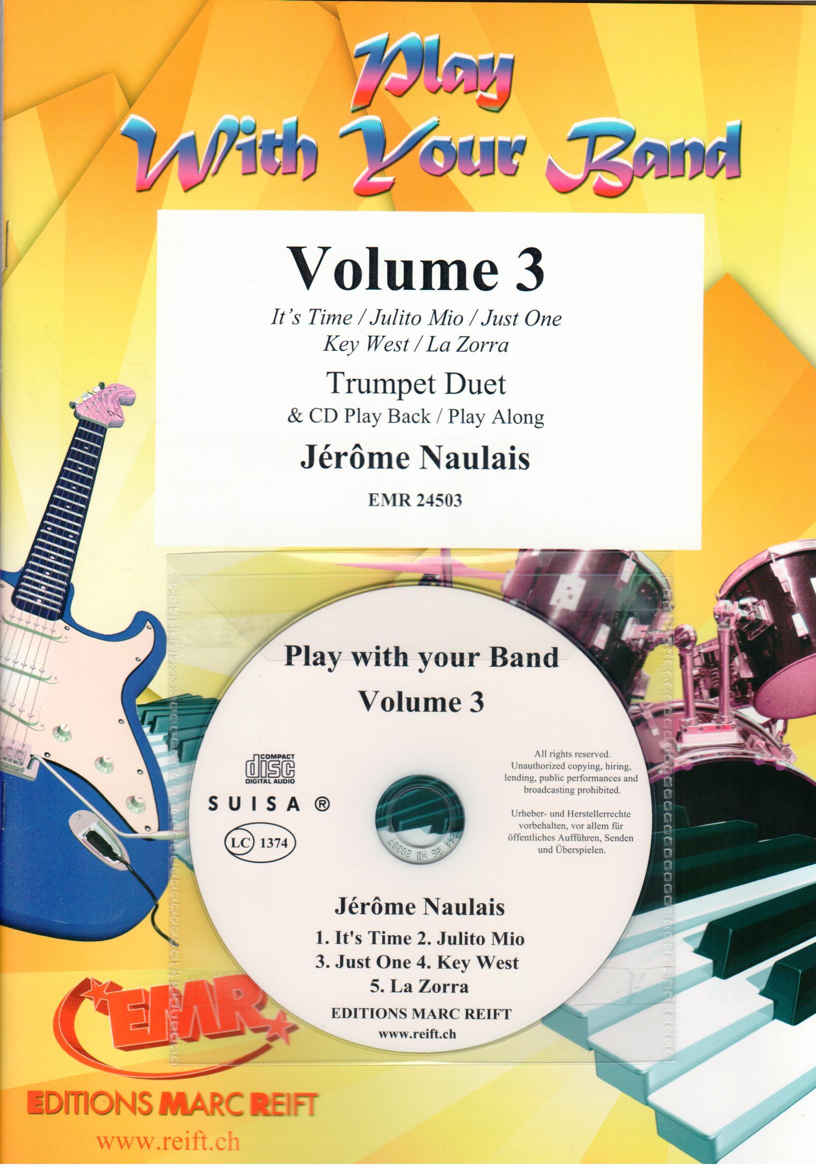 PLAY WITH YOUR BAND VOLUME 3, SOLOS - B♭. Cornet/Trumpet with Piano