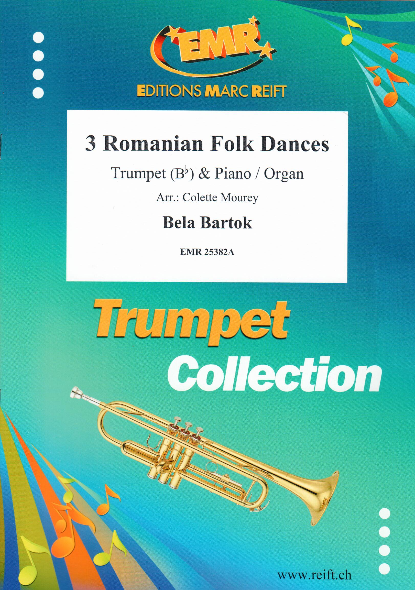 3 ROMANIAN FOLK DANCES, SOLOS - B♭. Cornet/Trumpet with Piano